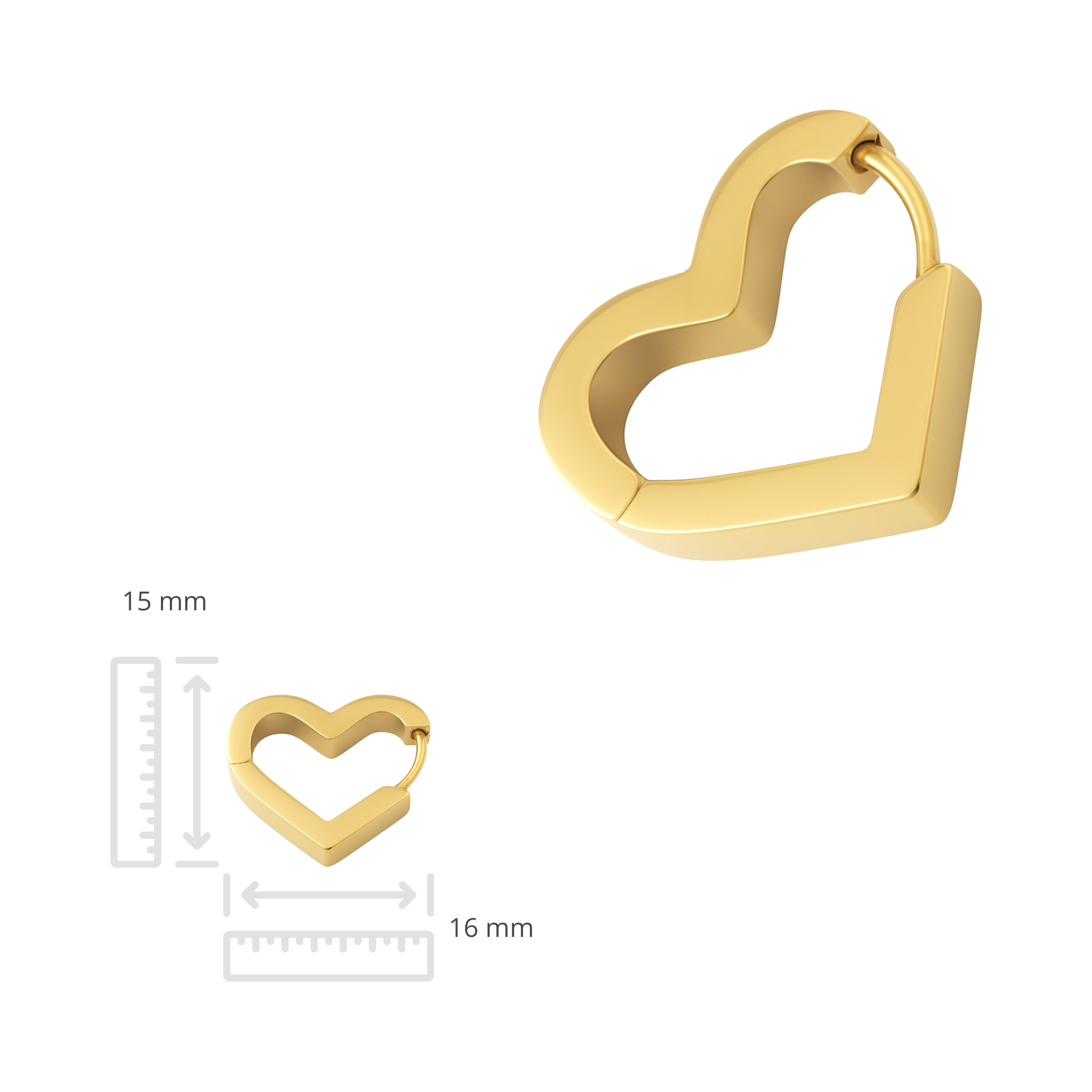 Oorringen - Roestvrij staal - Hartvormig