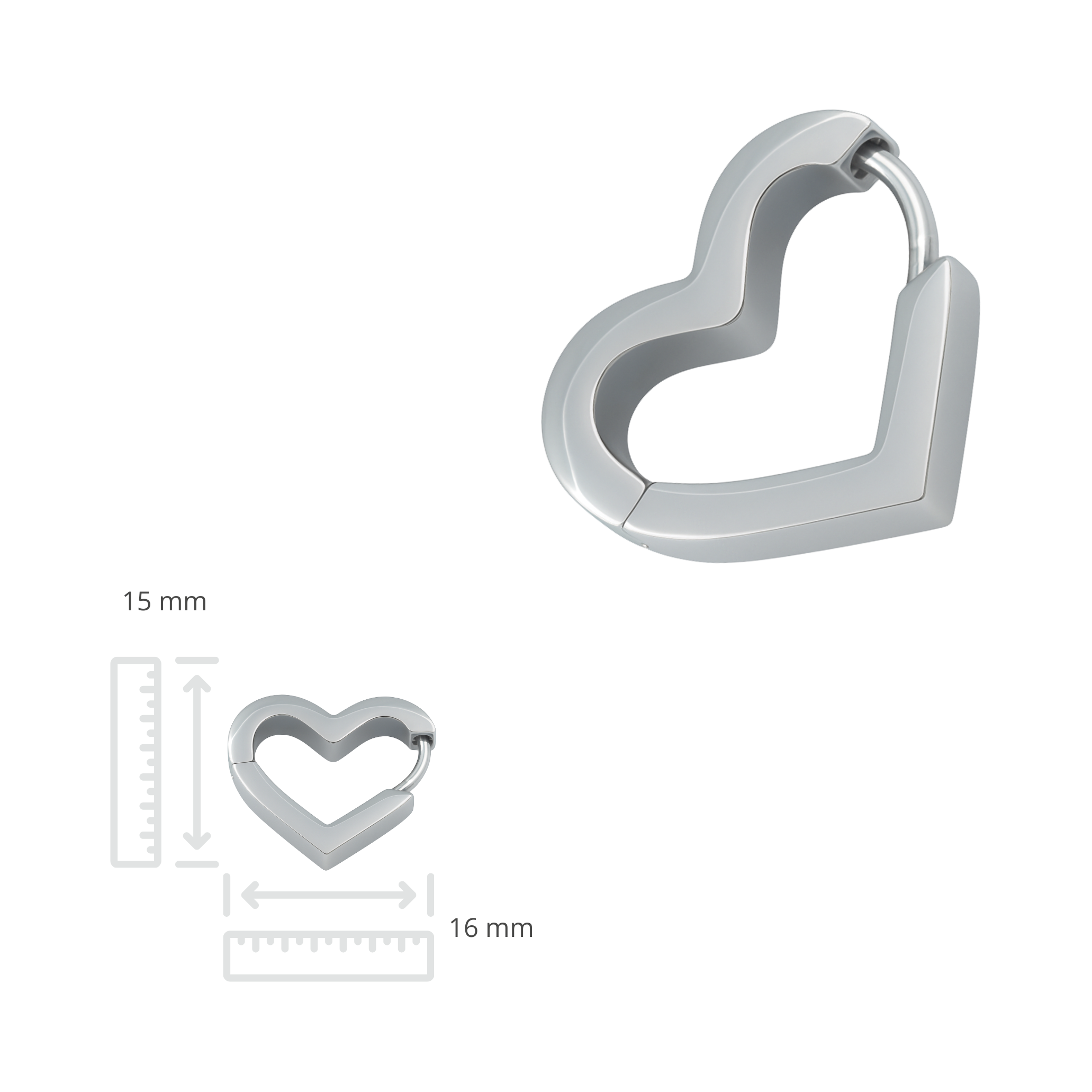 Oorringen - Roestvrij staal - Hartvormig