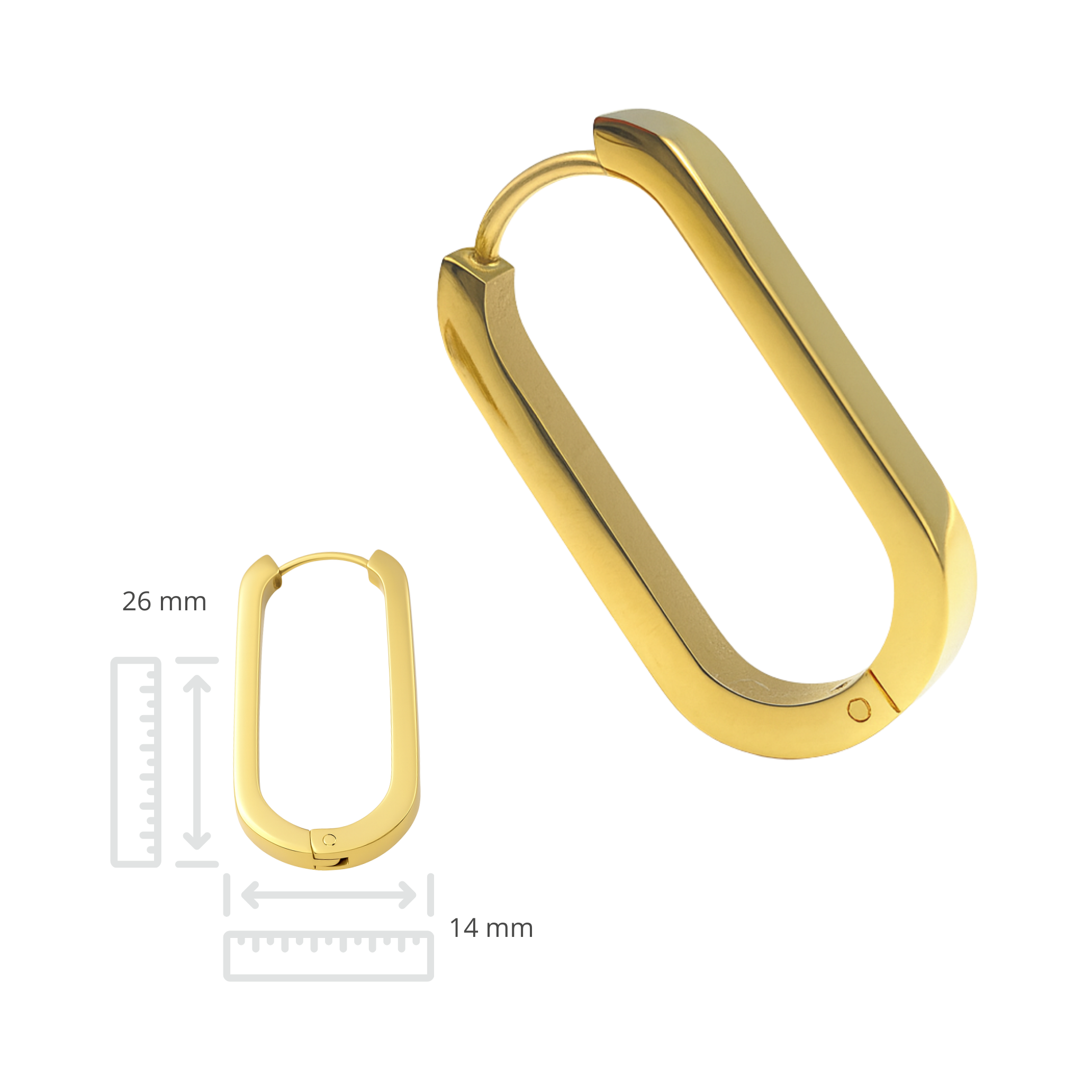 Oorringen - Roestvrij staal - Ovaal