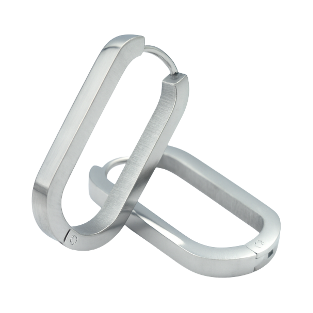 Oorringen - Roestvrij staal - Rechthoekig