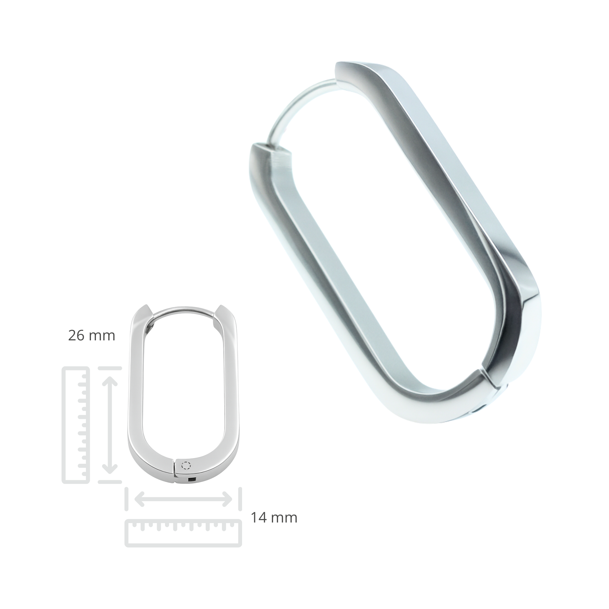 Oorringen - Roestvrij staal - Ovaal