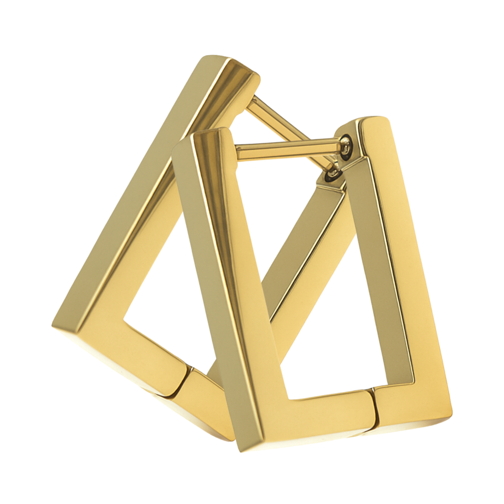 Oorringen - Roestvrij staal - Rechthoekig