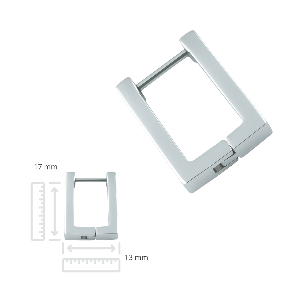 Oorringen - Roestvrij staal - Rechthoekig