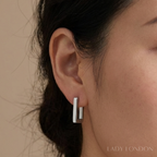 Oorringen - Roestvrij staal - Rechthoekig