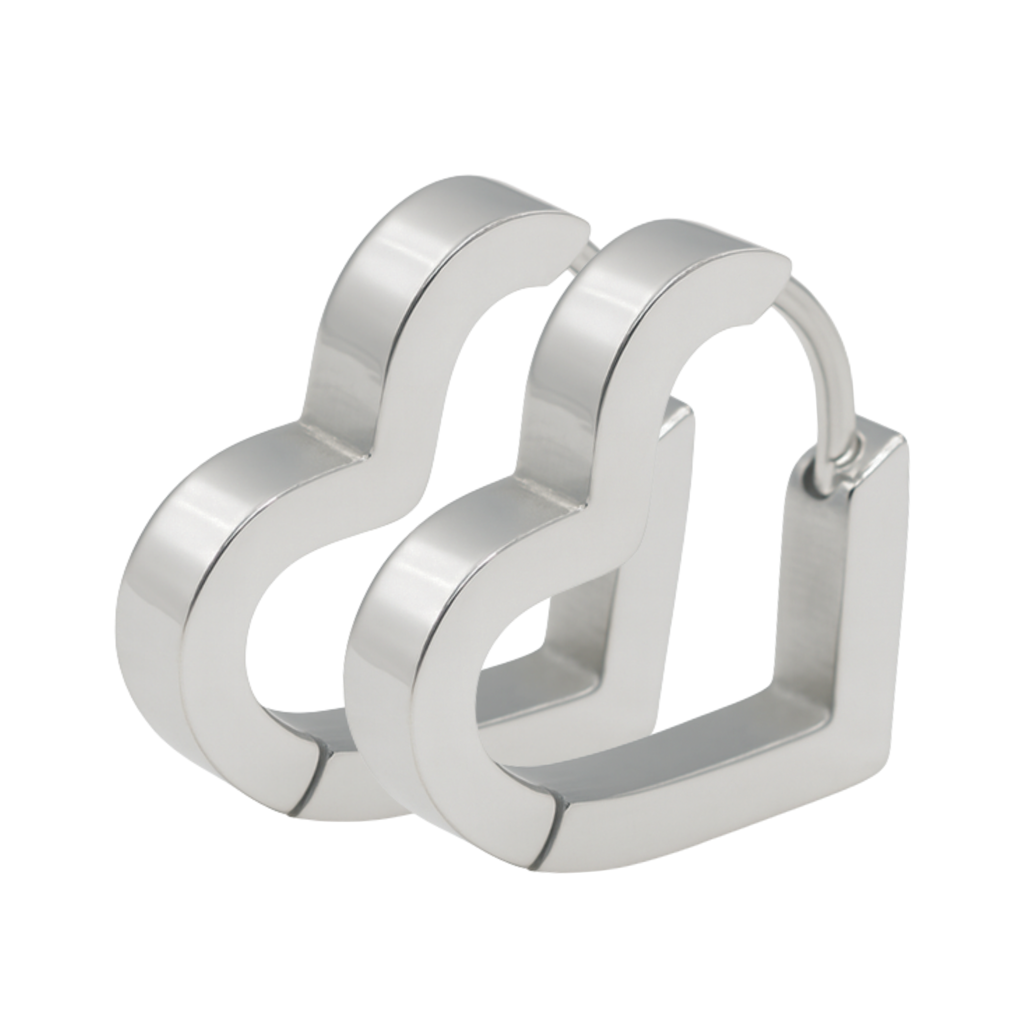 Oorringen set - Roestvrij staal - Hartvormig