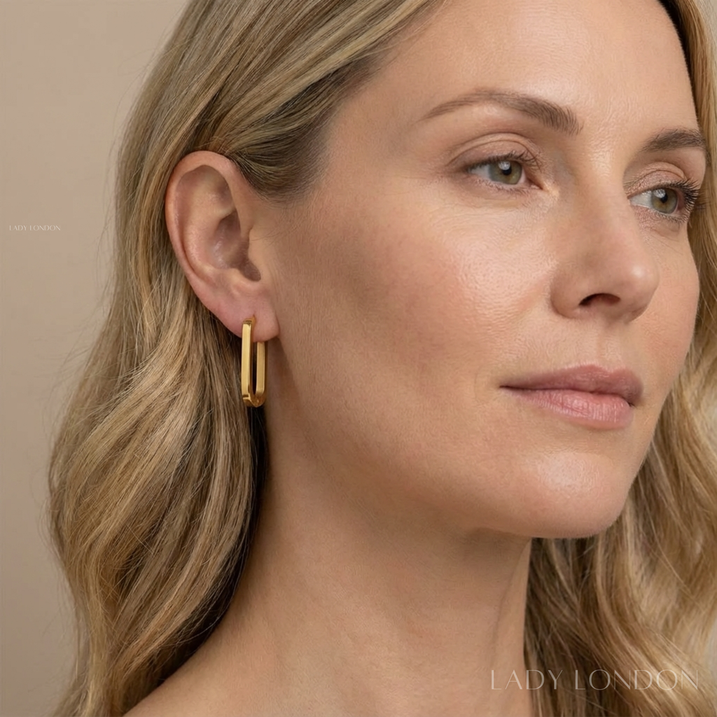 Oorringen set - Roestvrij staal - Ovaal