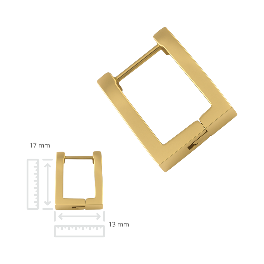 Oorringen set - Roestvrij staal - Rechthoek