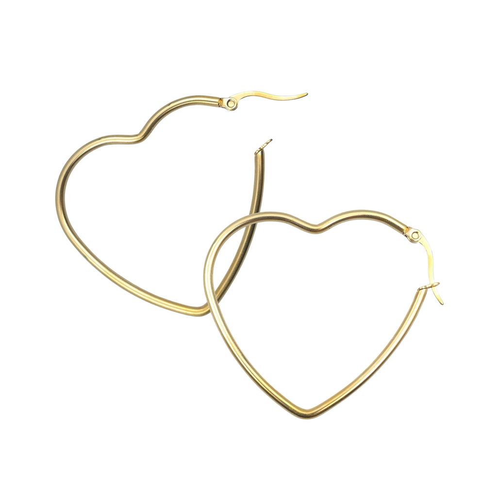 Oorringen - Roestvrij staal - Hartvormig