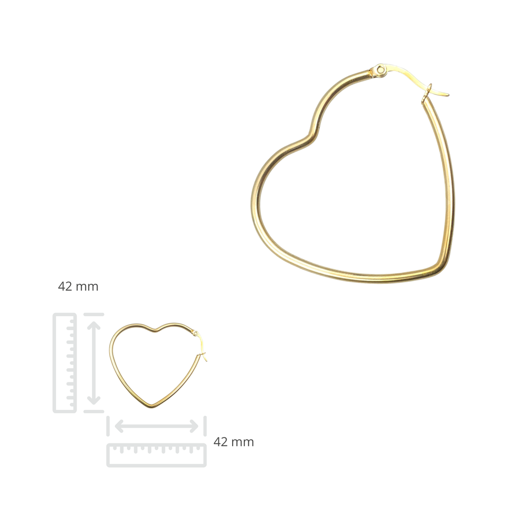 Oorringen - Roestvrij staal - Hartvormig