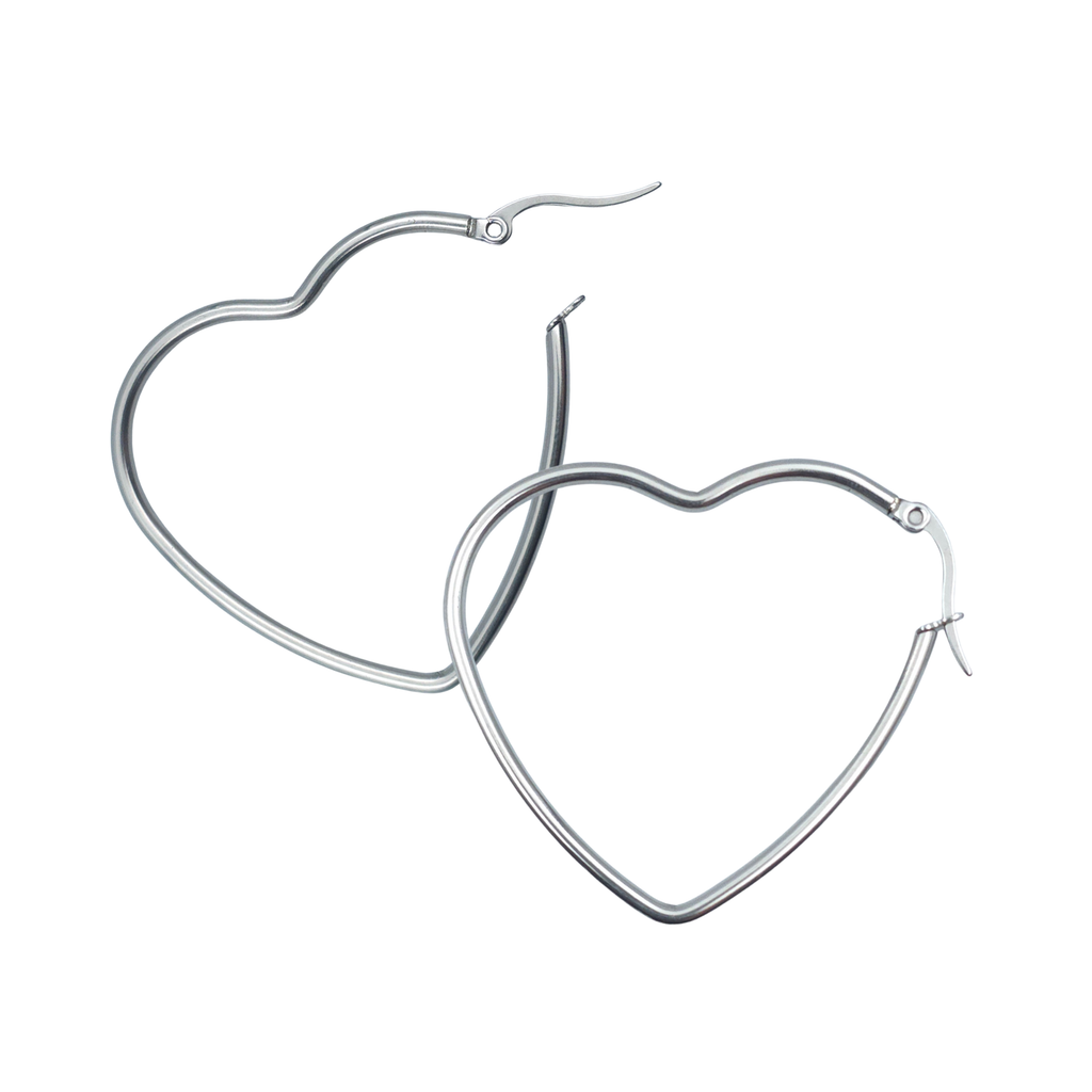 Oorringen - Roestvrij staal - Hartvormig