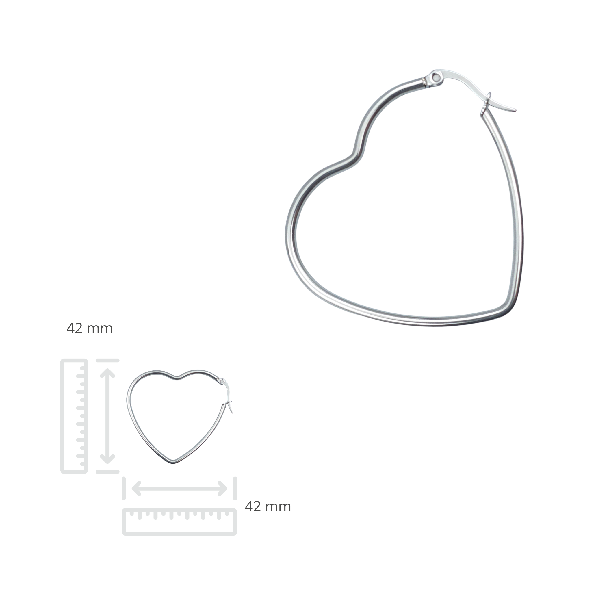 Oorringen - Roestvrij staal - Hartvormig