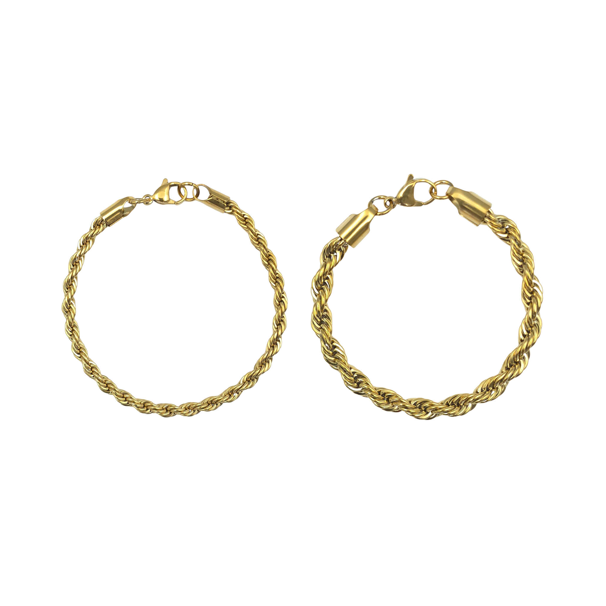 Schakelarmband set - Roestvrij staal - 18 cm - 4 mm en 6 mm