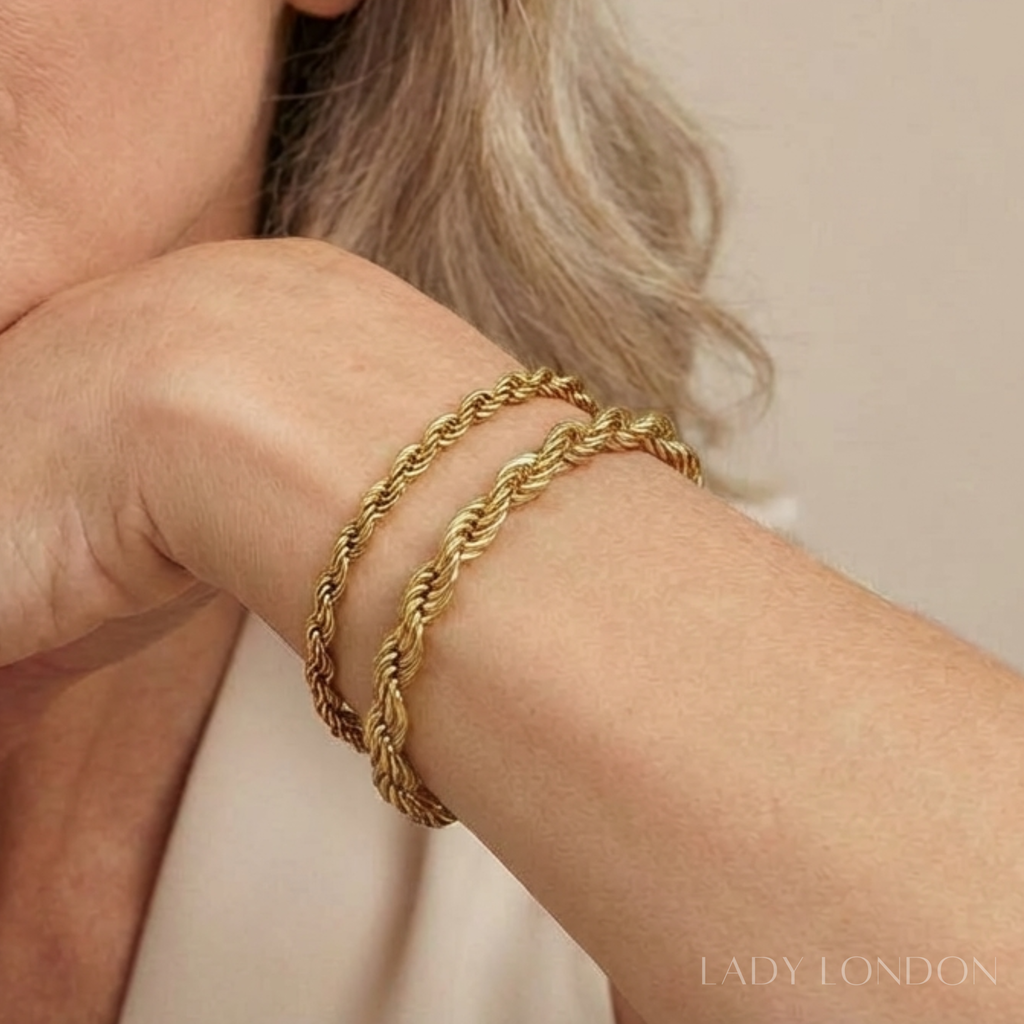 Schakelarmband set - Roestvrij staal - 18 cm - 4 mm en 6 mm