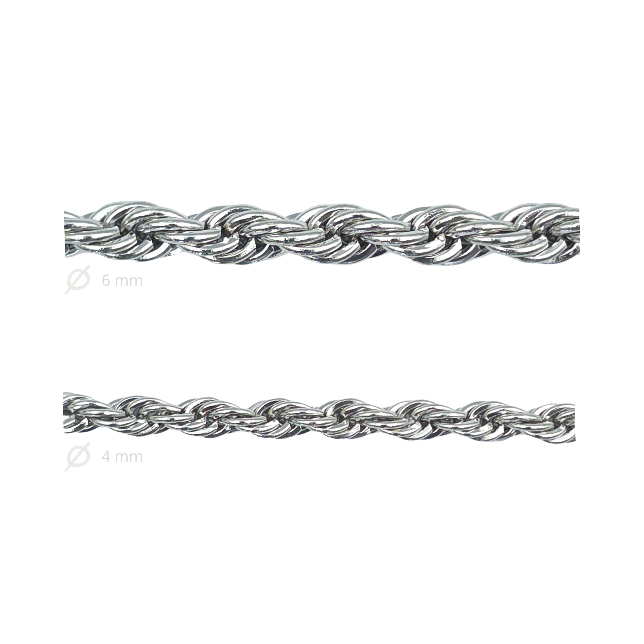 Schakelarmband set - Roestvrij staal - 18 cm - 4 mm en 6 mm