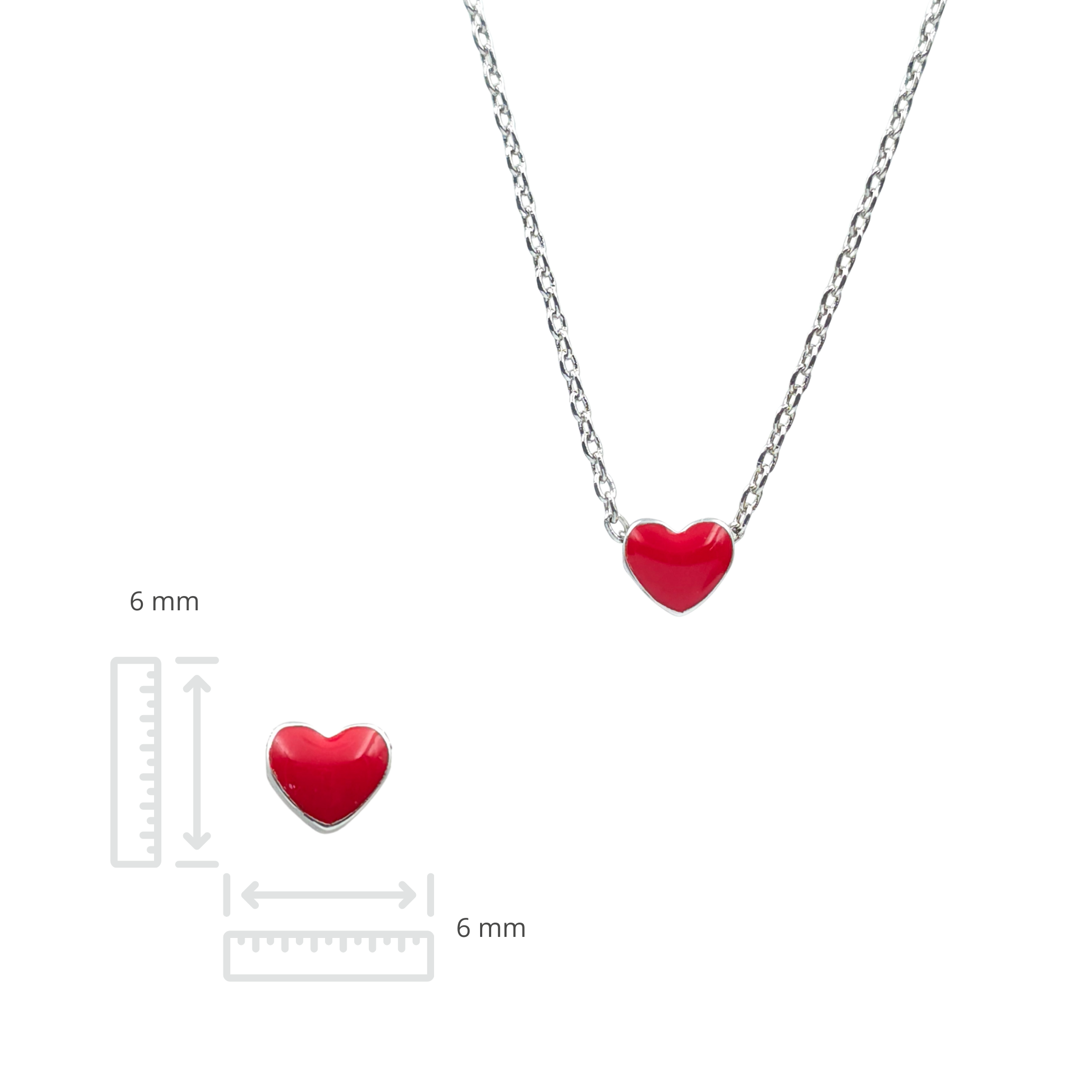 Ketting met hanger - Roestvrij staal - Hartvormig - 40 cm