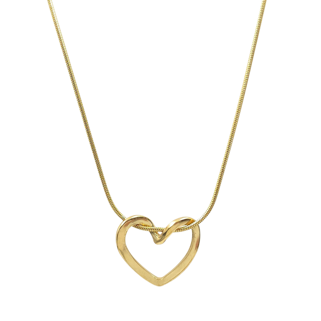 Ketting met hanger - Roestvrij staal - Hartvormig - 40 cm