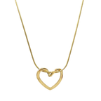 Ketting met hanger - Roestvrij staal - Hartvormig - 40 cm