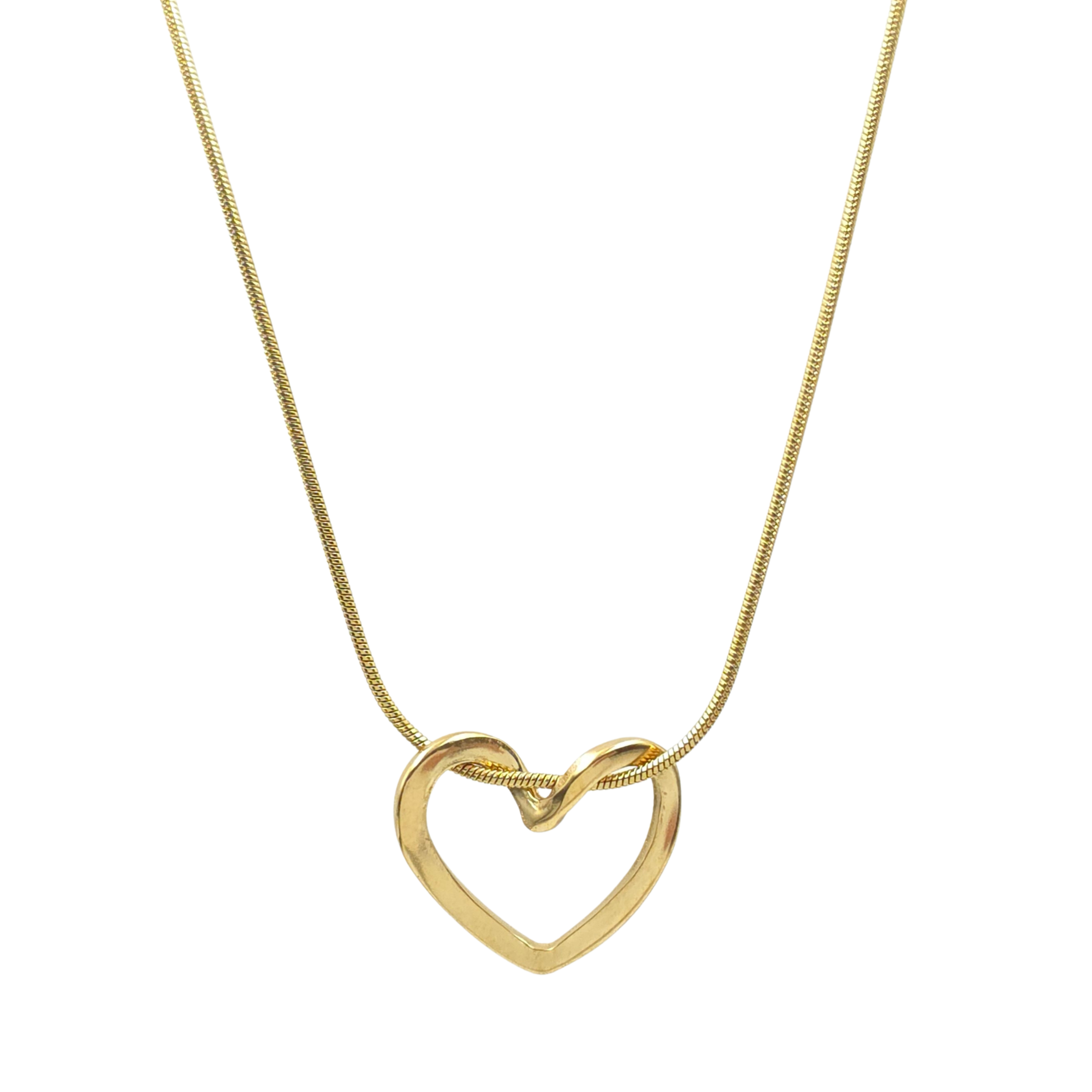 Ketting met hanger - Roestvrij staal - Hartvormig - 40 cm