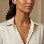 Ketting met hanger - Roestvrij staal - Hartvormig - 40 cm