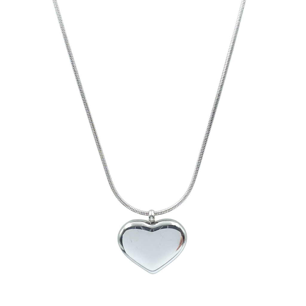 Ketting met hanger - Roestvrij staal - Hartvormig - 45 cm