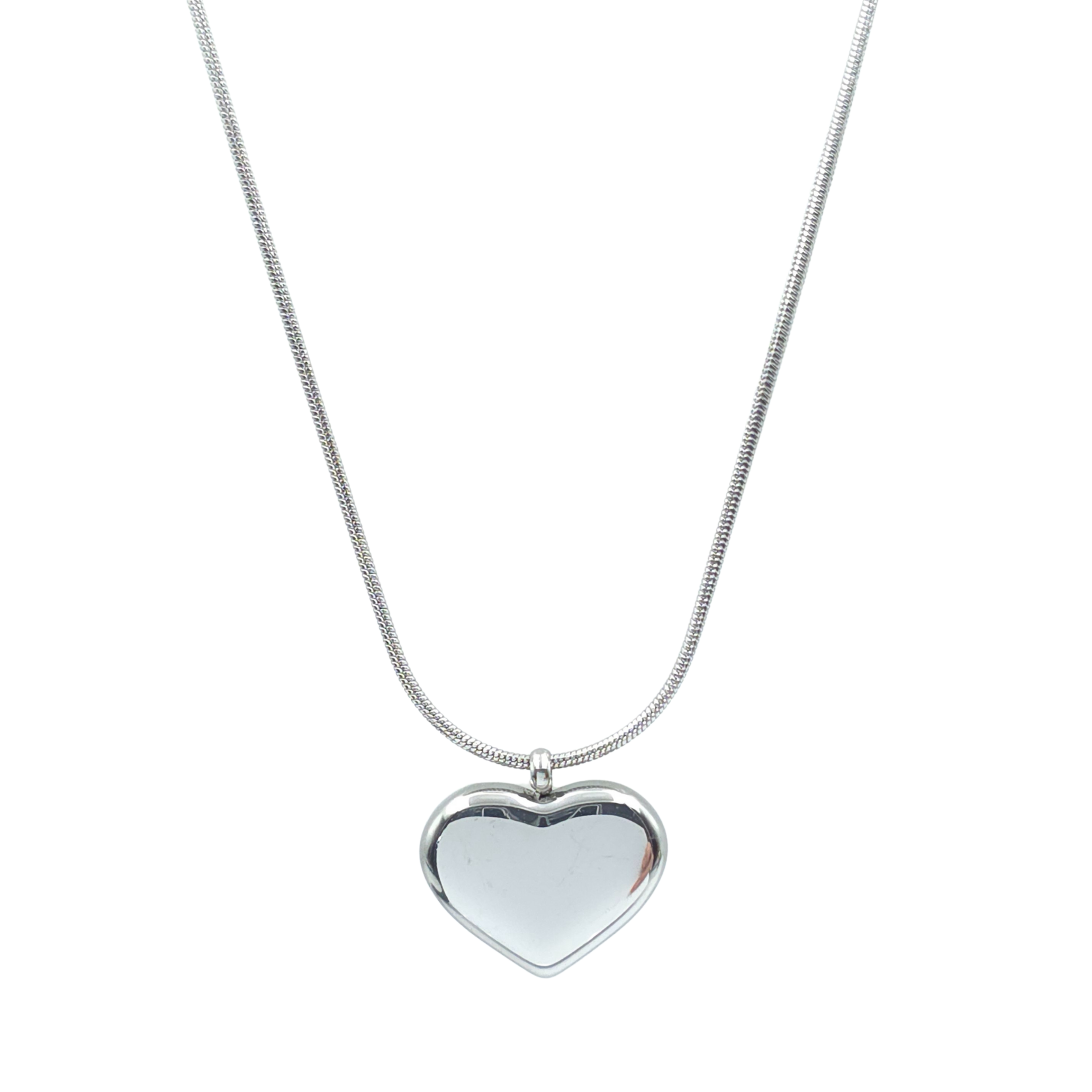 Ketting met hanger - Roestvrij staal - Hartvormig - 45 cm