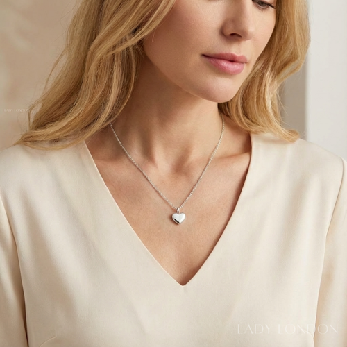 Ketting met hanger - Roestvrij staal - Hartvormig - 45 cm