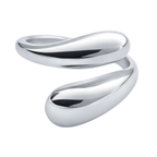 Open ring - Roestvrij staal - Druppelvormig