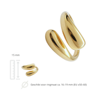 Open ring - Roestvrij staal - Druppelvormig