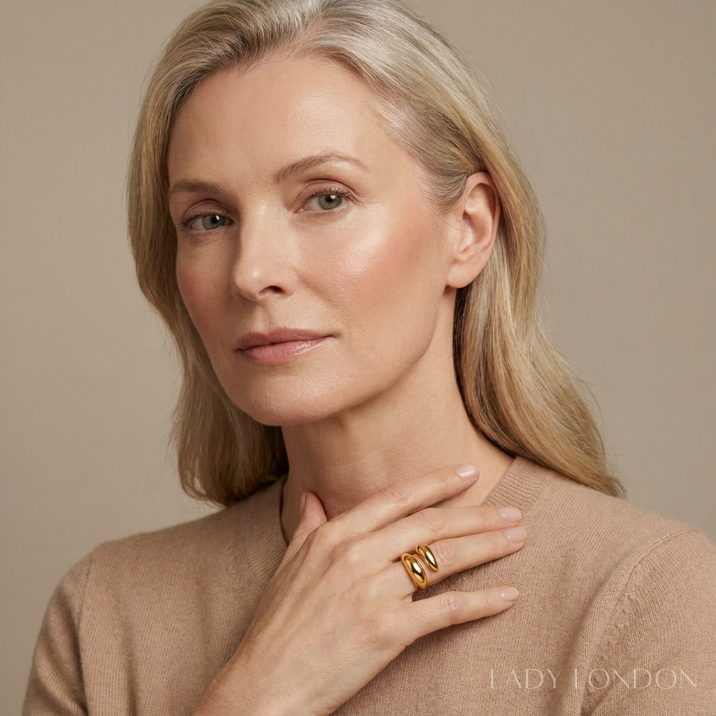 Open ring - Roestvrij staal - Druppelvormig