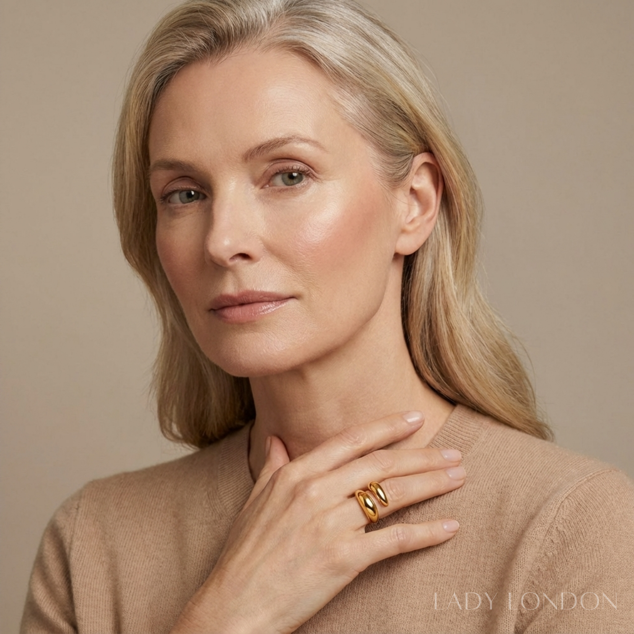 Open ring - Roestvrij staal - Druppelvormig