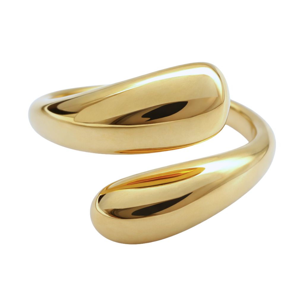 Open ring - Roestvrij staal - Druppelvormig