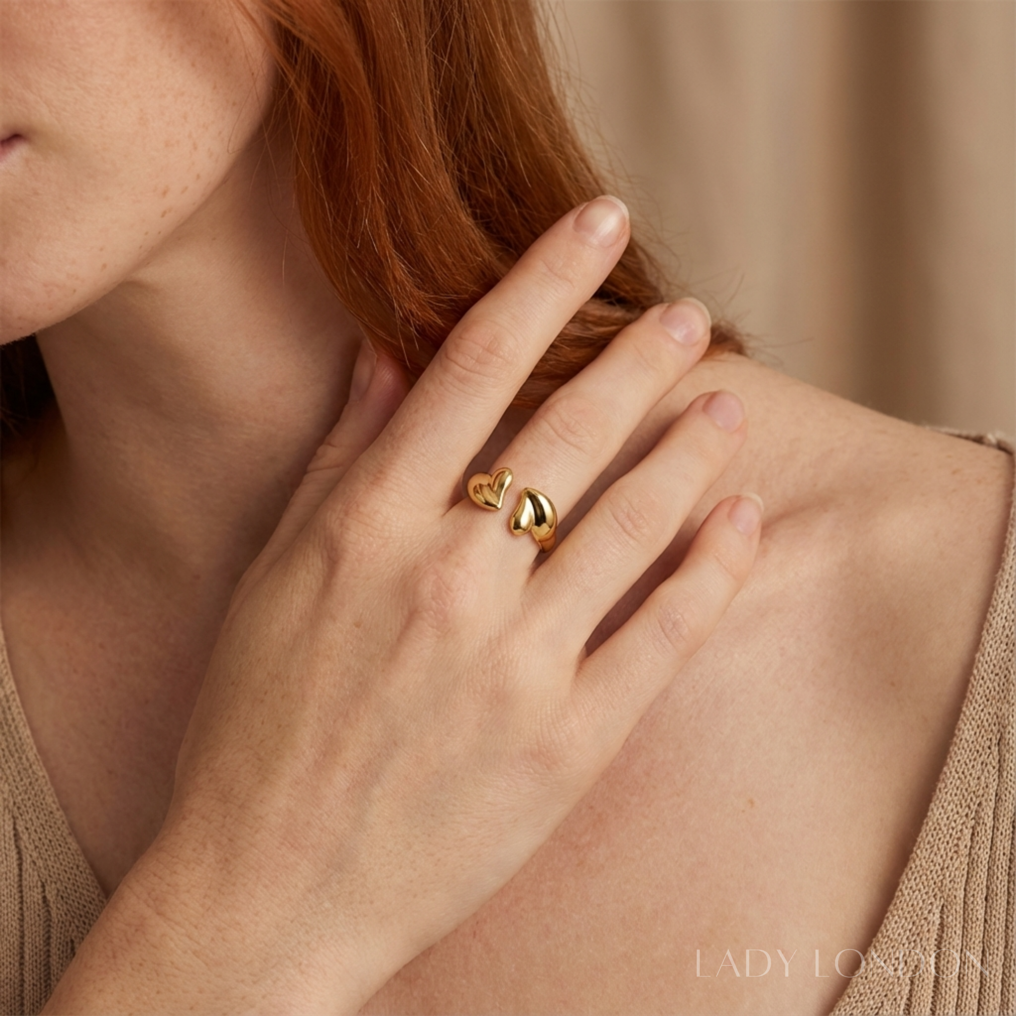 Open ring - Roestvrij staal - Hartvormig