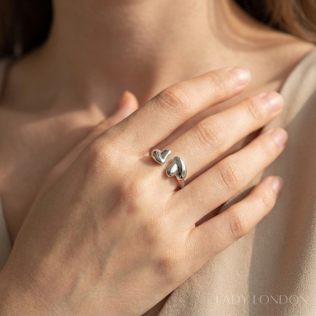 Open ring - Roestvrij staal - Hartvormig