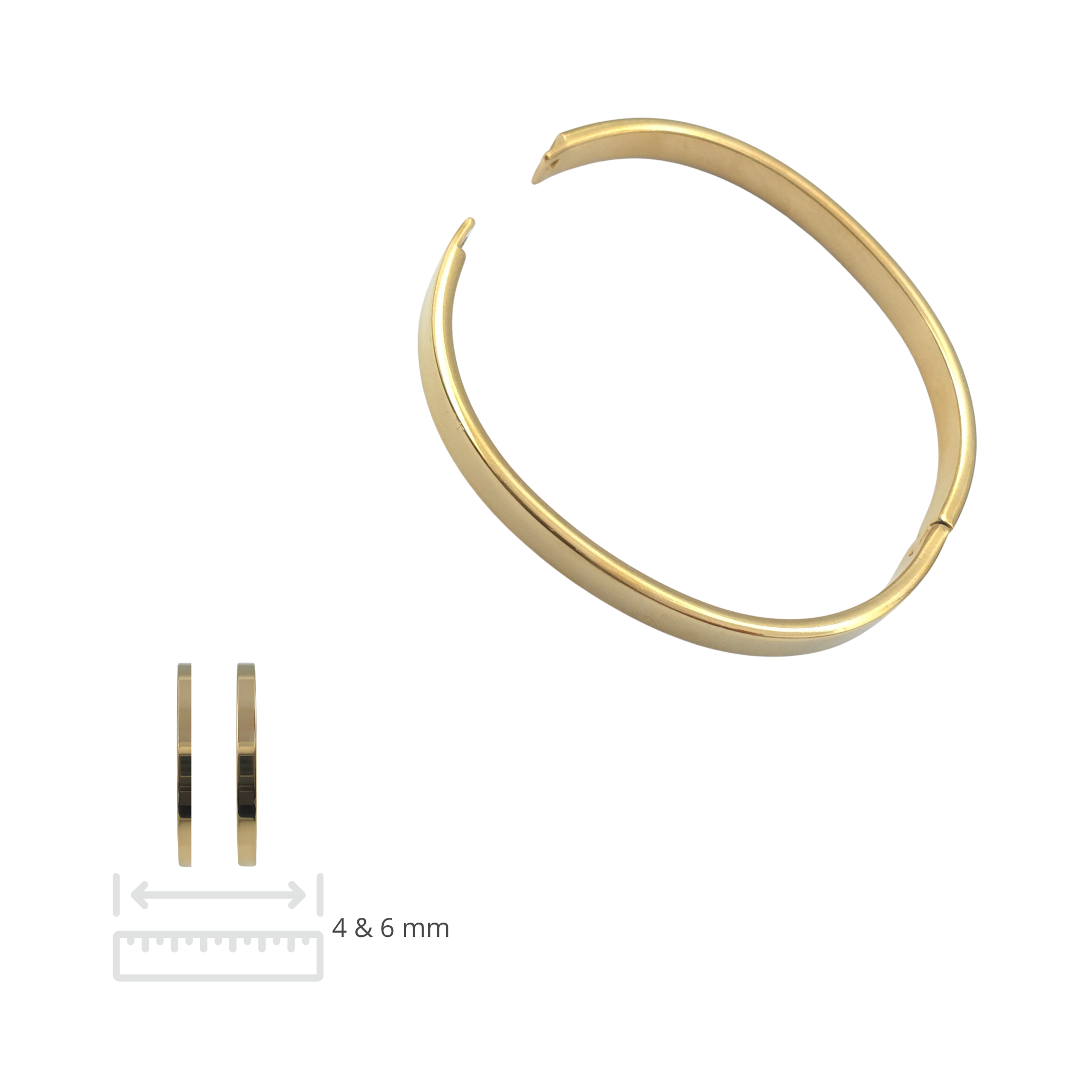 Bangle set - Roestvrij staal - 4 mm en 6 mm