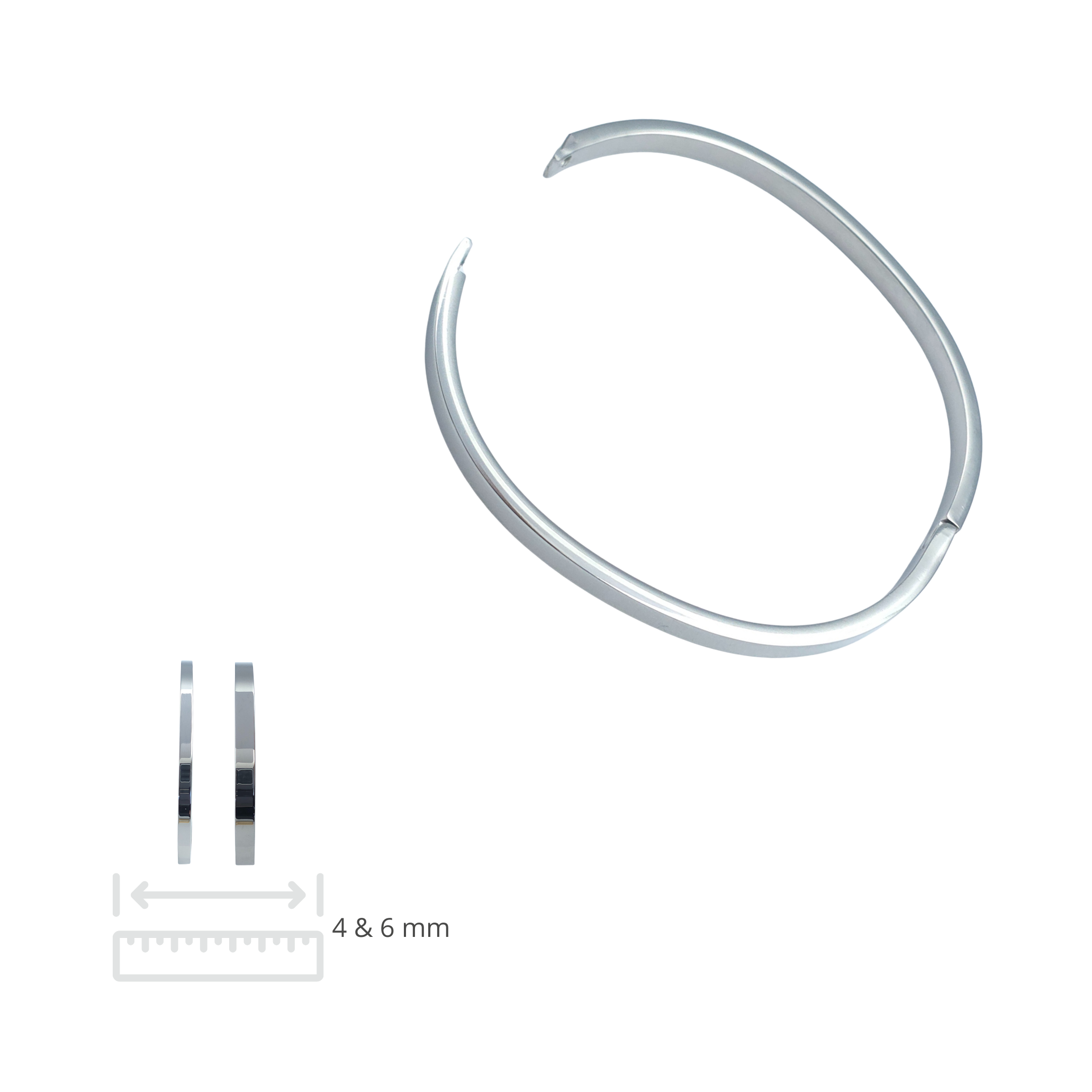 Bangle set - Roestvrij staal - 4 mm en 6 mm