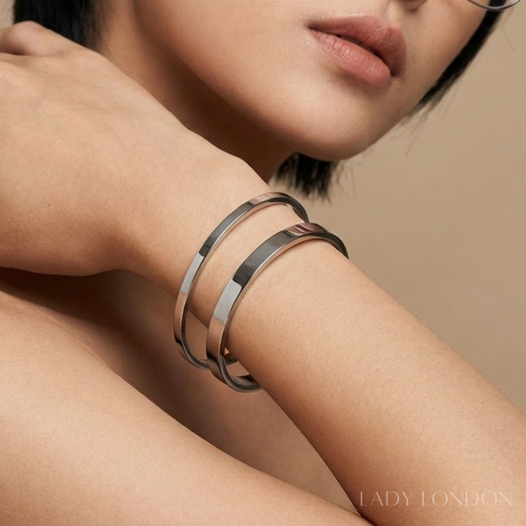 Bangle set - Roestvrij staal - 4 mm en 6 mm