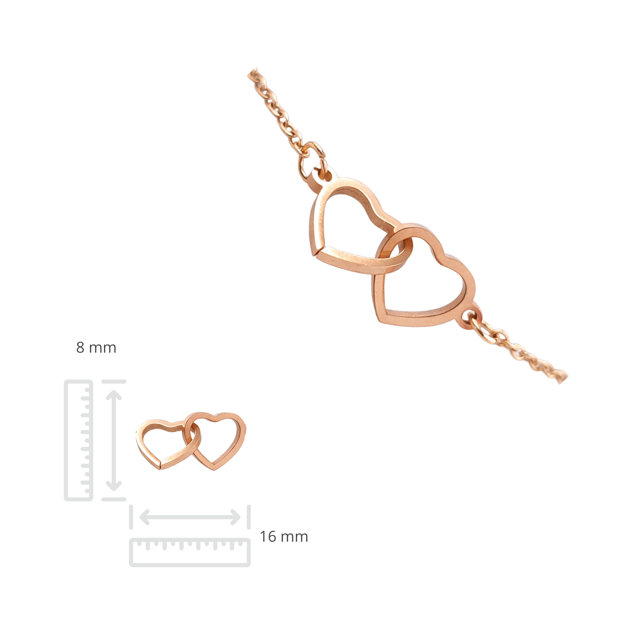 Schakelarmband set - Roestvrij staal - 17 cm