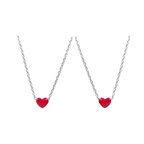 Ketting met hanger set - Roestvrij staal - Hartvormig - 40 cm