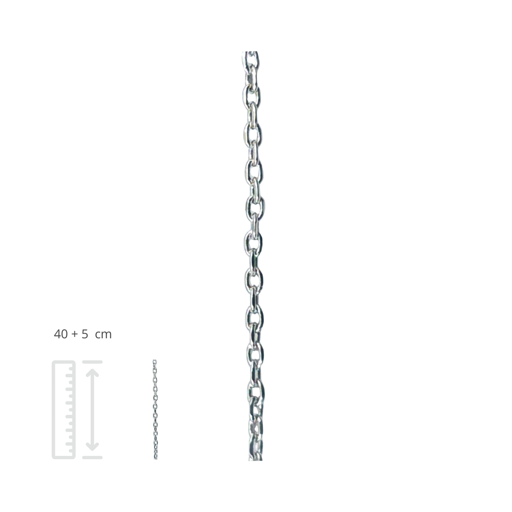 Ketting met hanger set - Roestvrij staal - Hartvormig - 40 cm