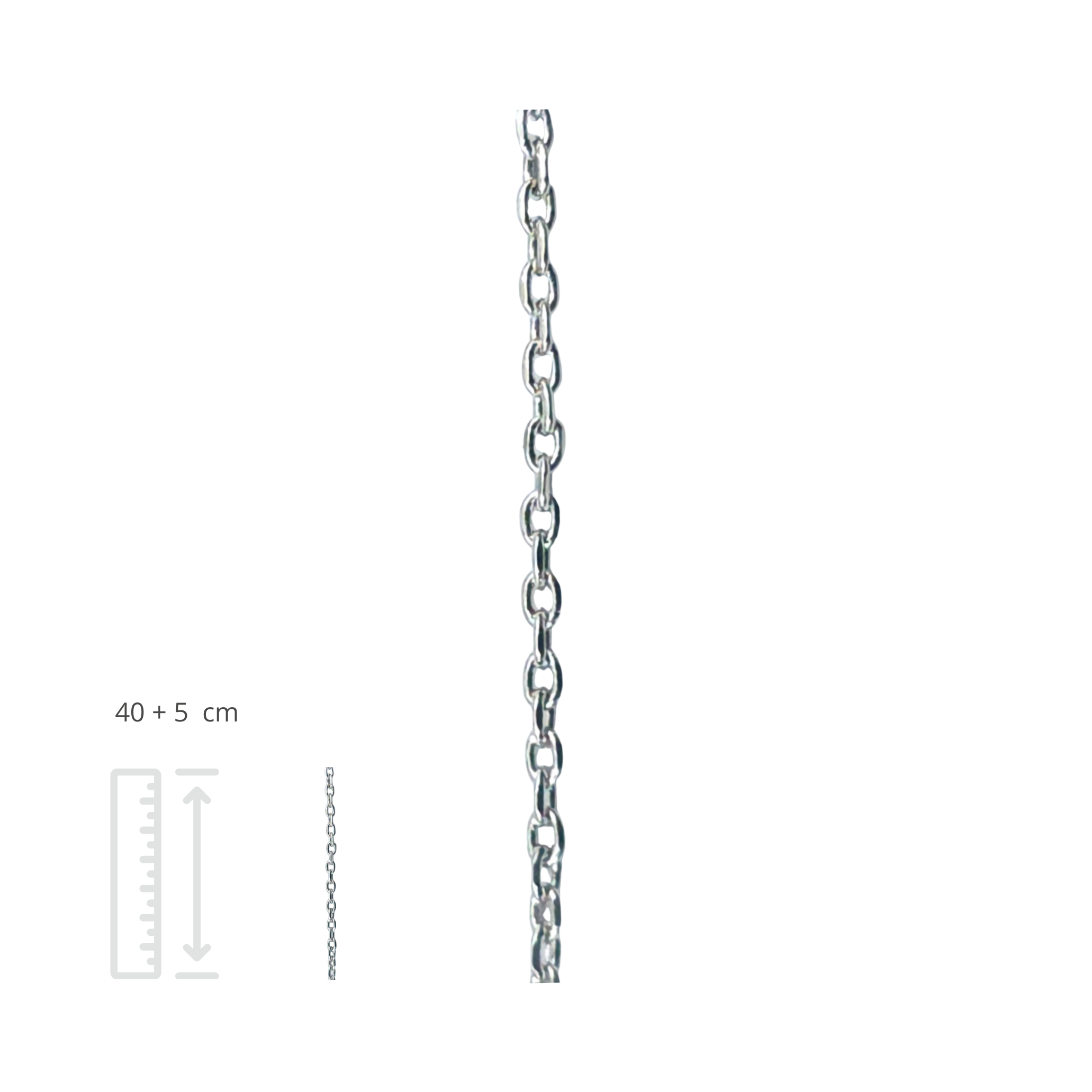 Ketting met hanger set - Roestvrij staal - Hartvormig - 40 cm