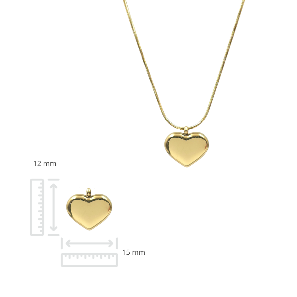 Ketting met hanger - Roestvrij staal - Hartvormig - 45 cm