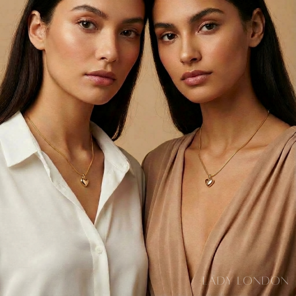 Ketting met hanger - Roestvrij staal - Hartvormig - 45 cm