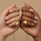 Ketting met hanger set - Roestvrij staal - Hartvormig - 45 cm