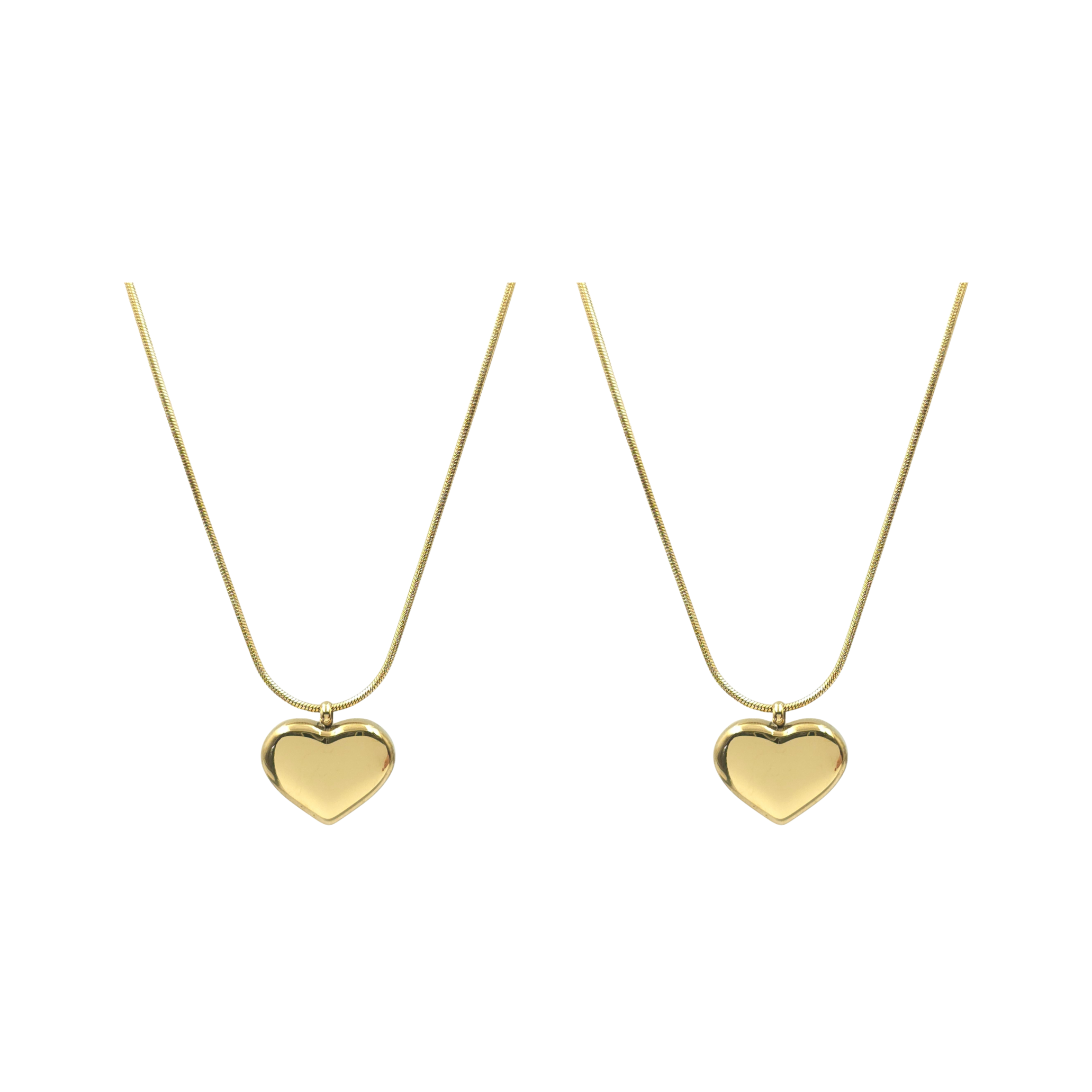 Ketting met hanger set - Roestvrij staal - Hartvormig - 45 cm