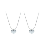 Ketting met hanger set - Roestvrij staal - Hartvormig - 45 cm