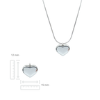 Ketting met hanger set - Roestvrij staal - Hartvormig - 45 cm