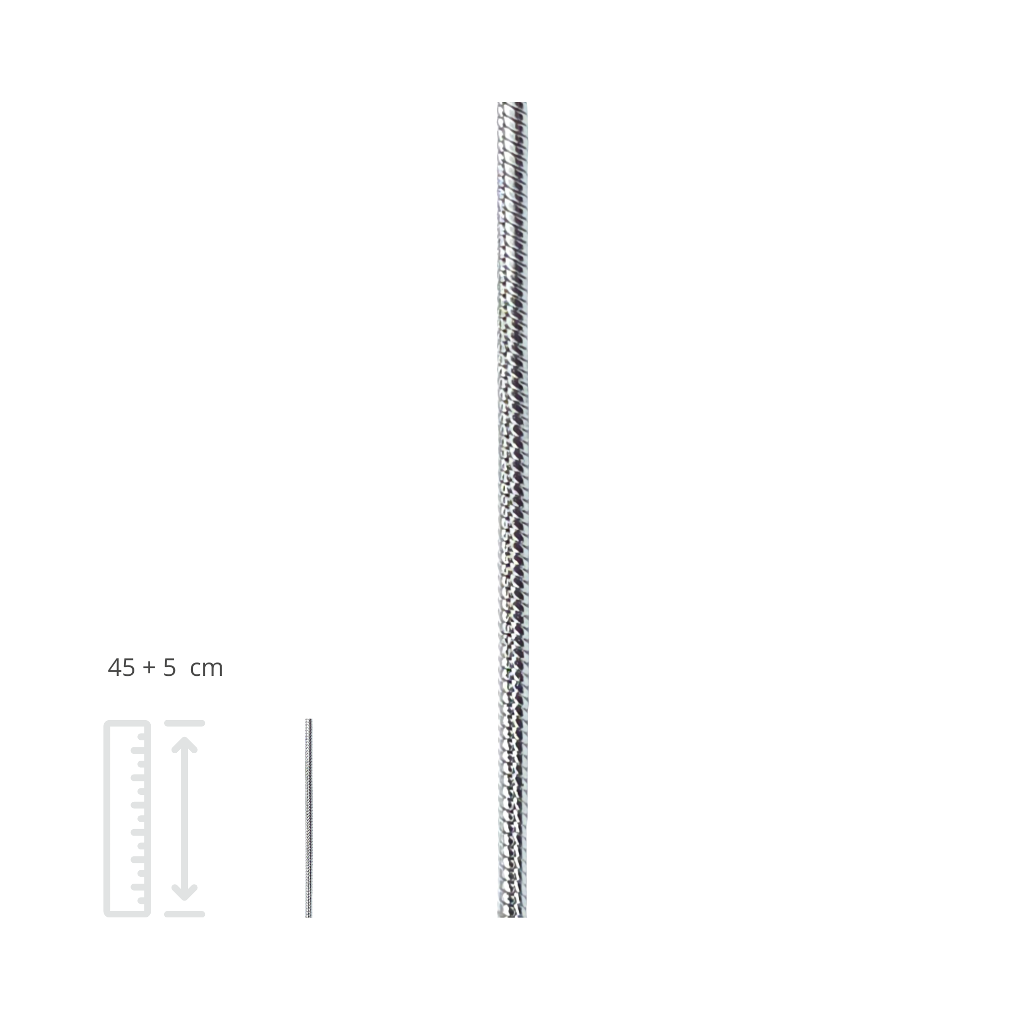 Ketting met hanger set - Roestvrij staal - Hartvormig - 45 cm