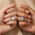 Ketting met hanger set - Roestvrij staal - Hartvormig - 45 cm