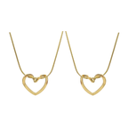 Ketting met hanger set - Roestvrij staal - Hartvormig - 40 cm