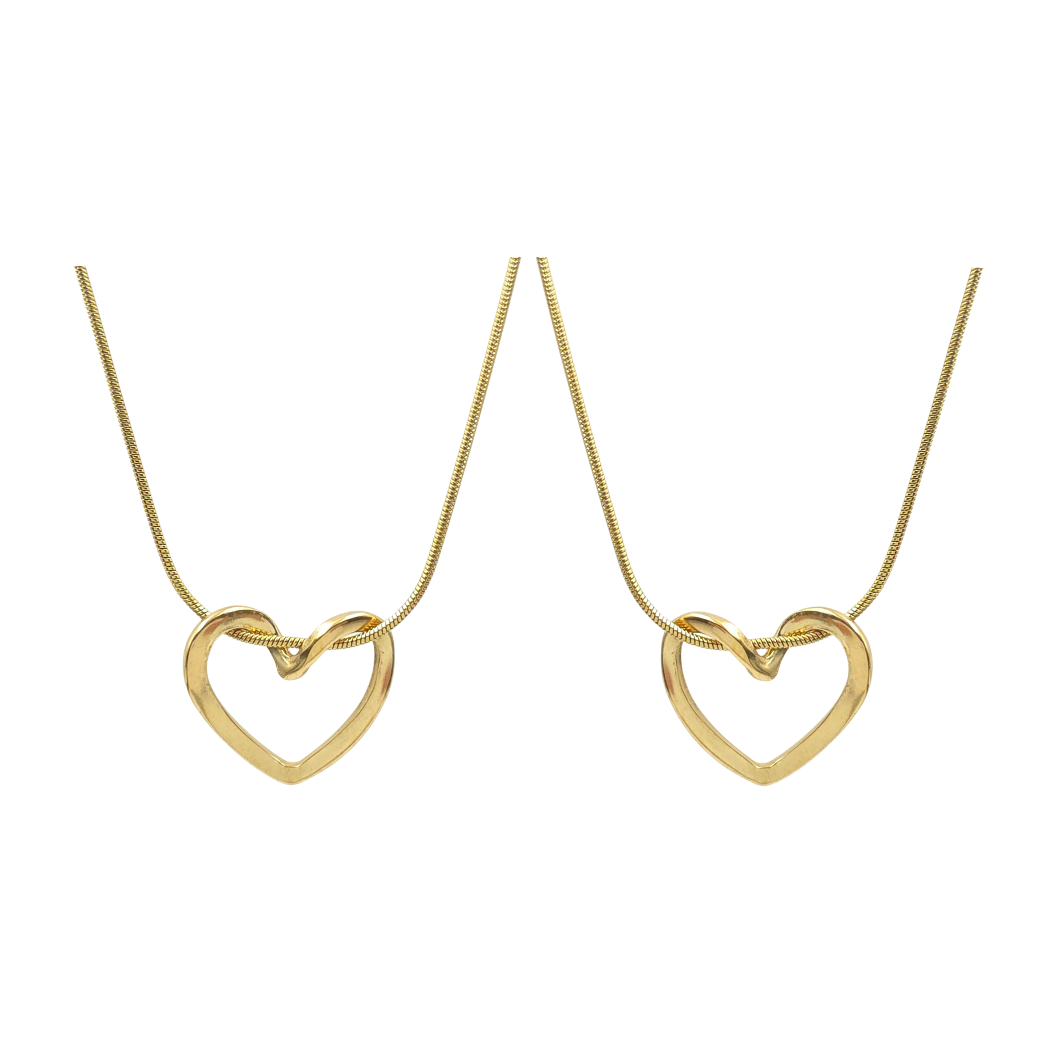 Ketting met hanger set - Roestvrij staal - Hartvormig - 40 cm